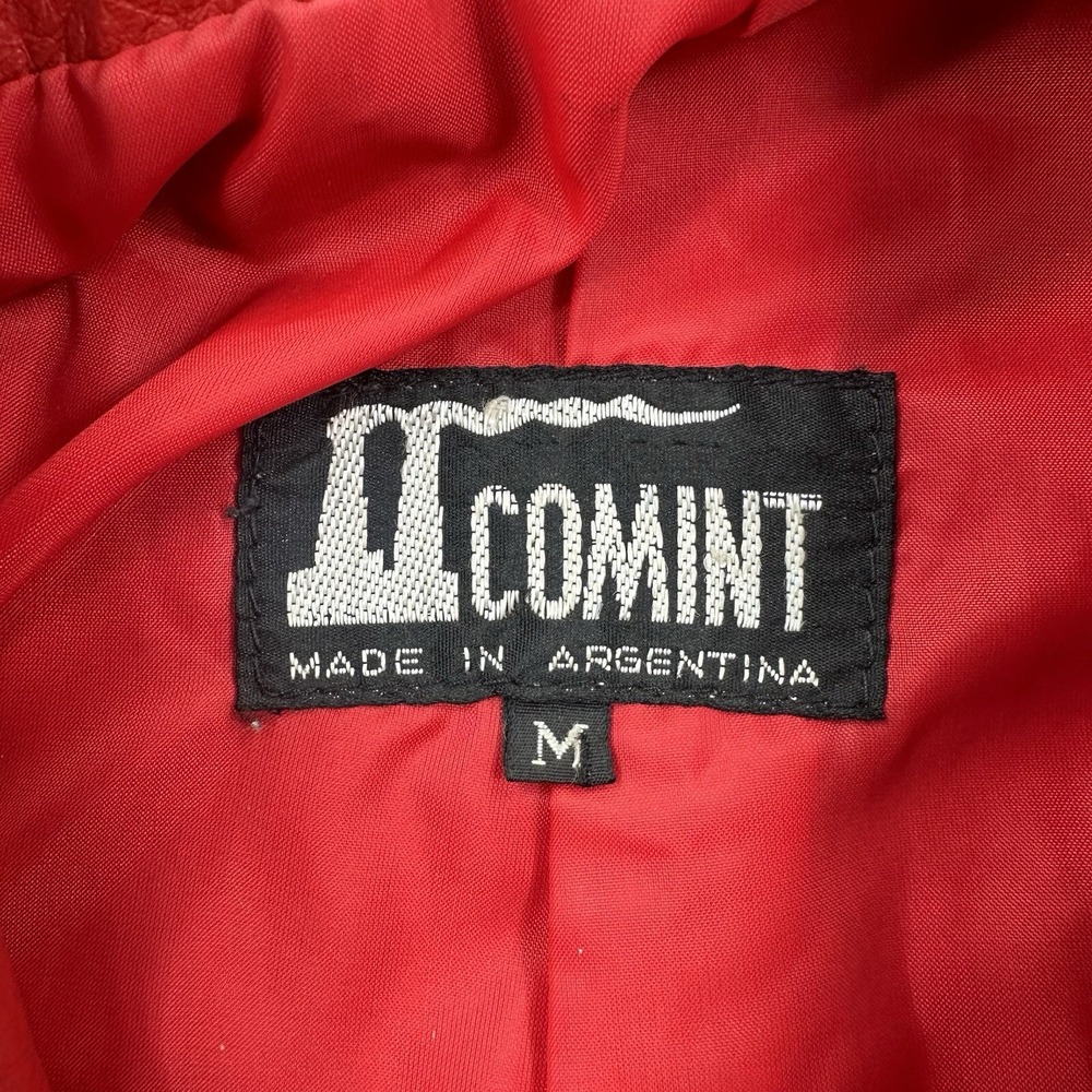 Comint Women's Red Leather Jacket Suede Size Medium Argentina - Picture 8 of 13